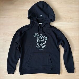 TNA x Kevin Lyons Graphic Hoodie XS/S Black Cotton Blend Oversized Streetwear